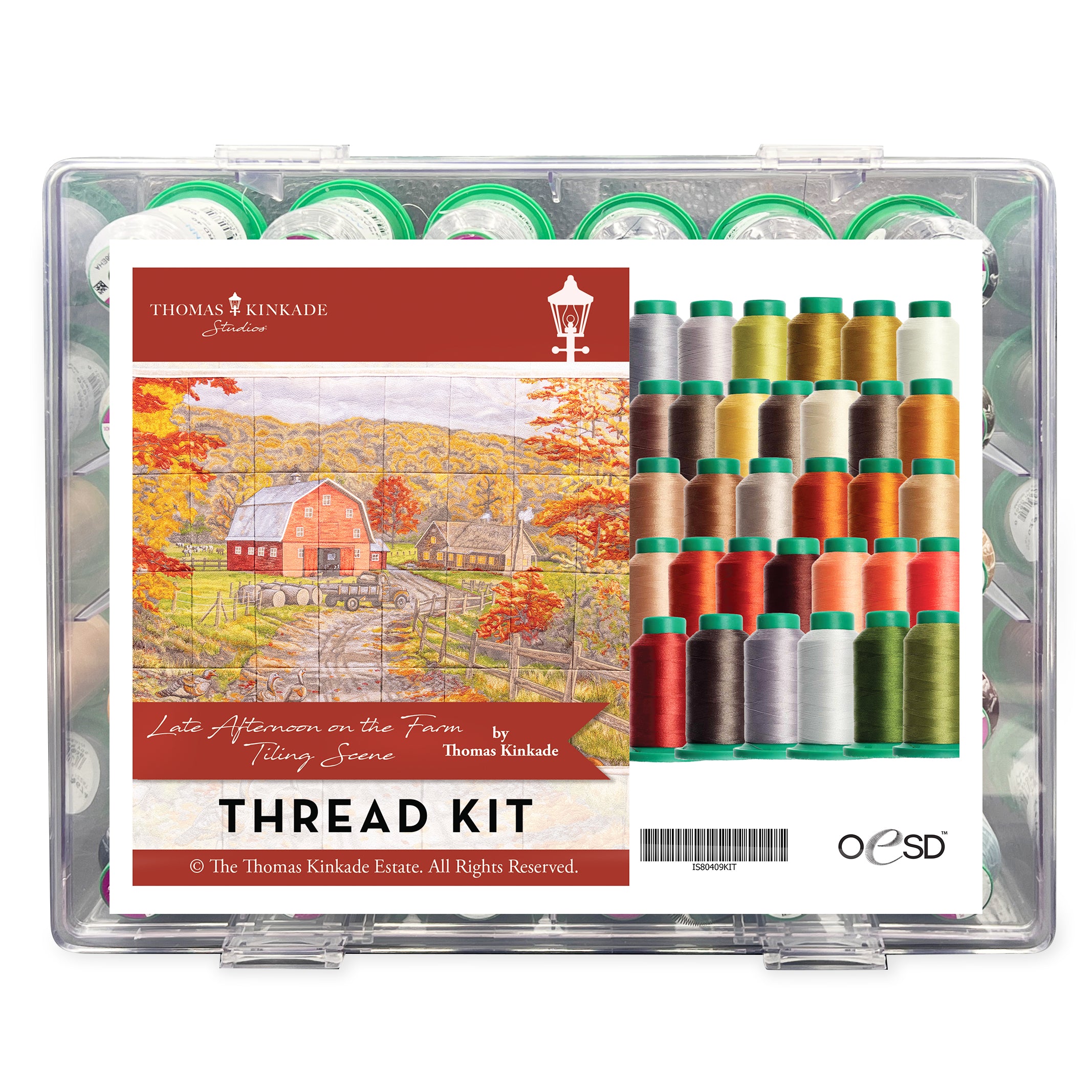 Isacord Late Afternoon on the Farm Tiling Scene Thread Kit 32 Spools IS80409KIT