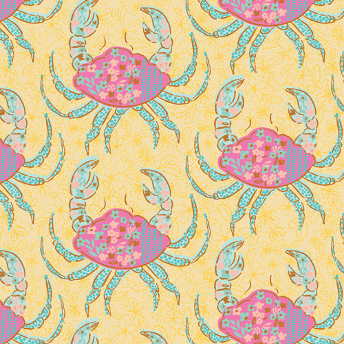 Fabric Art Gallery Yellow Tidal Stroll Island Life by the Quarter Yard ISL-35506