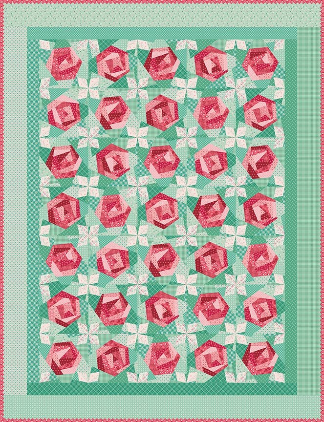 It's Sew Emma Lori Holt 10" Paper Roses Quilt Block Foundation Paper P051-ISE-7021