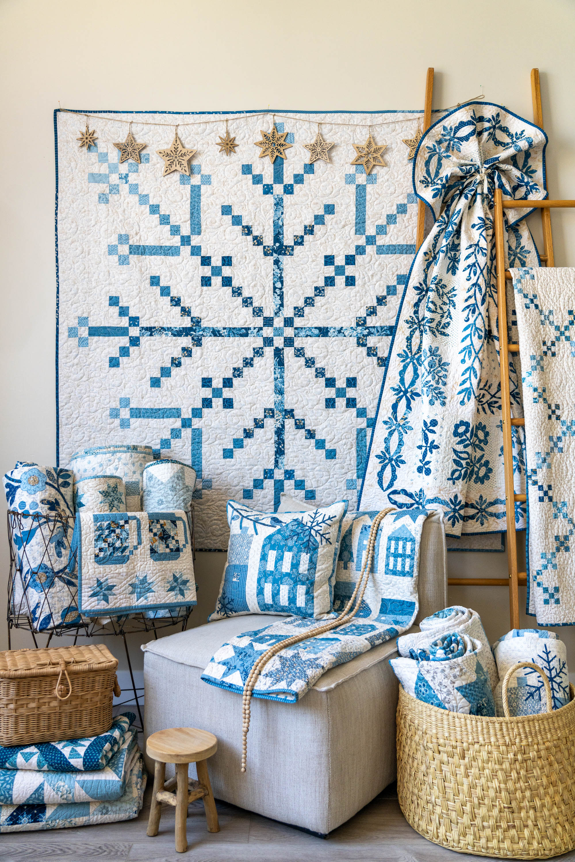 Fabric Janome Edyta Sitar Winter Lace Block of the Month Quilt Kit ESBOMKIT