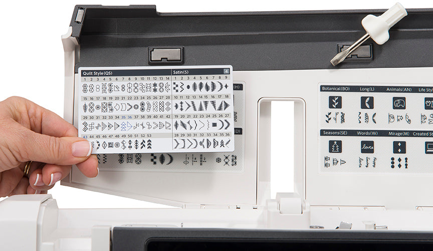 Janome Continental M17 Sewing and Embroidery Machine Stitch Chart