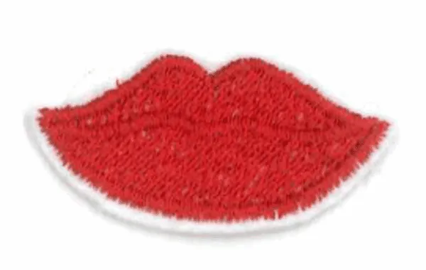 Red lips-shaped object on a white background