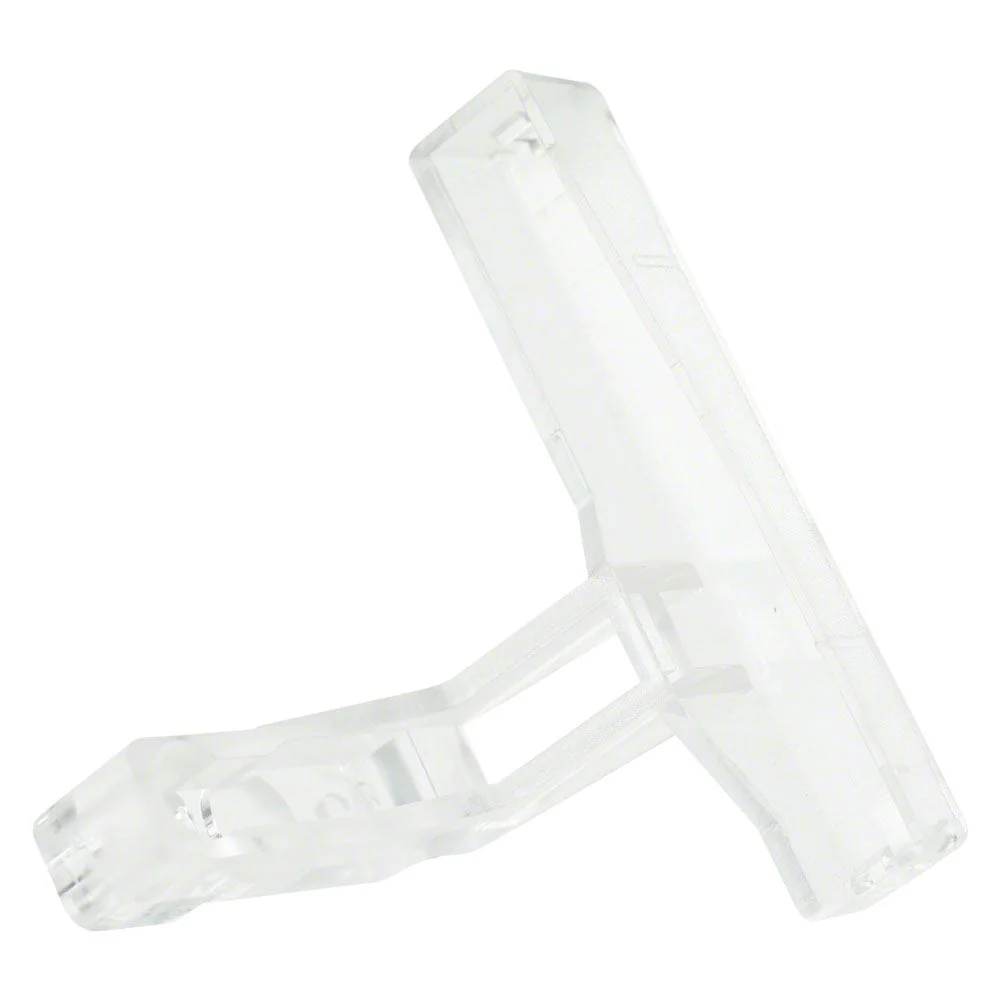 A clear plastic Y-shaped connector or adapter, shown on a solid white background.