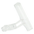 A clear plastic Y-shaped connector or adapter, shown on a solid white background.