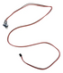 A red and black wire harness with a small black and silver connector on one end and a black plug on the other, shown on a plain white background.