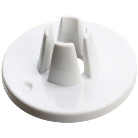 White plastic component on a white background
