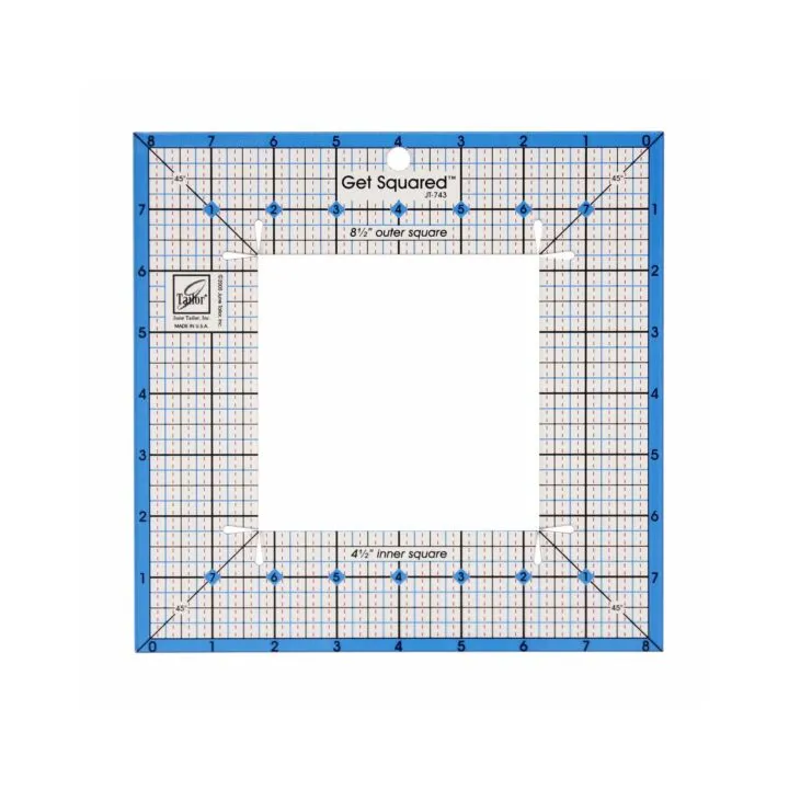 June Tailor Get Squared 8.5" Outer / 4.5" Inner Quilting Ruler JT-743