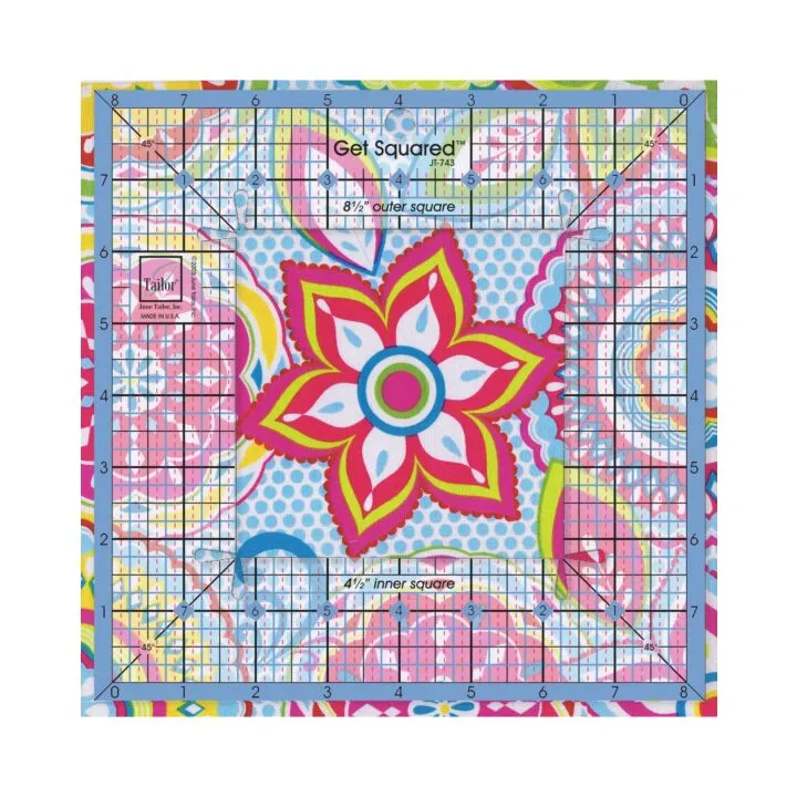 June Tailor Get Squared 8.5" Outer / 4.5" Inner Quilting Ruler JT-743