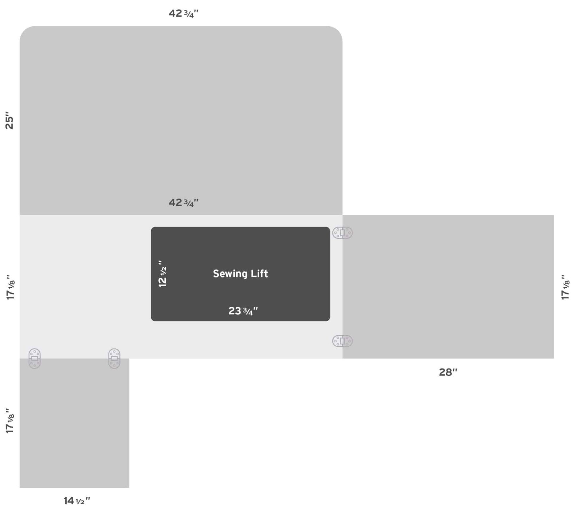 Kangaroo Wallaby Full Size Sewing Cabinet with Free Daylight Slimline 3 Floor Lamp