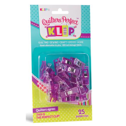 KLIPit 25pc Quilter's Perfect Klips Quilt Binding Clips Purple 60331