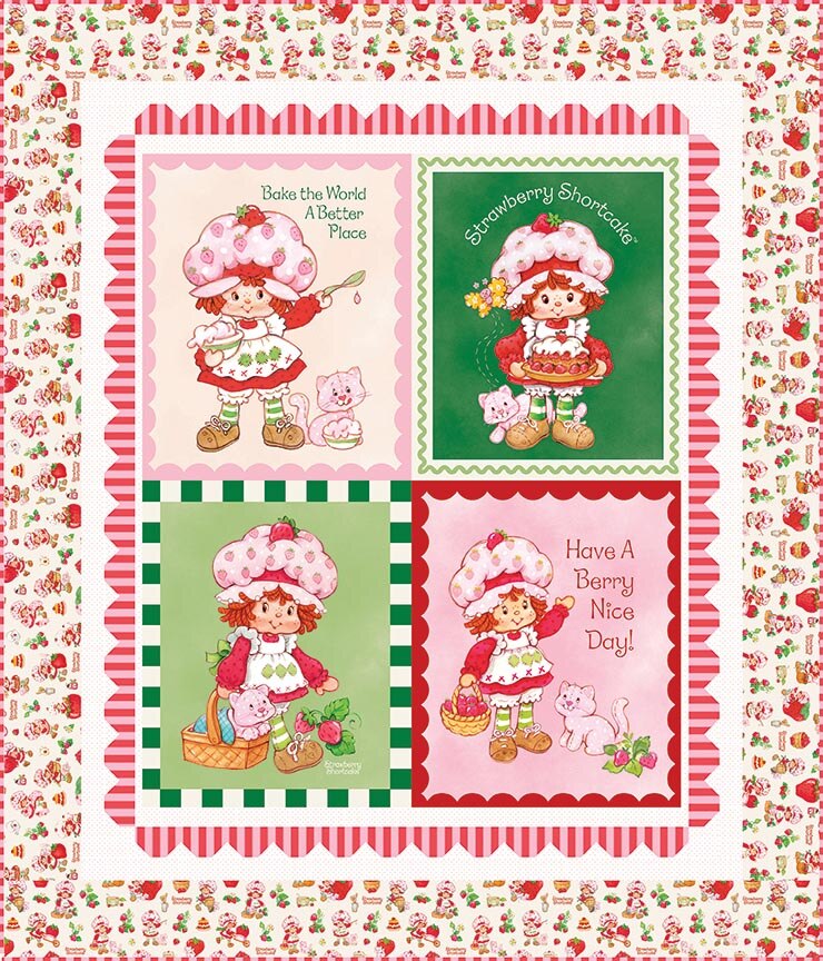 Fabric Riley Blake The World of Strawberry Shortcake Panel Quilt Kit KT-18560
