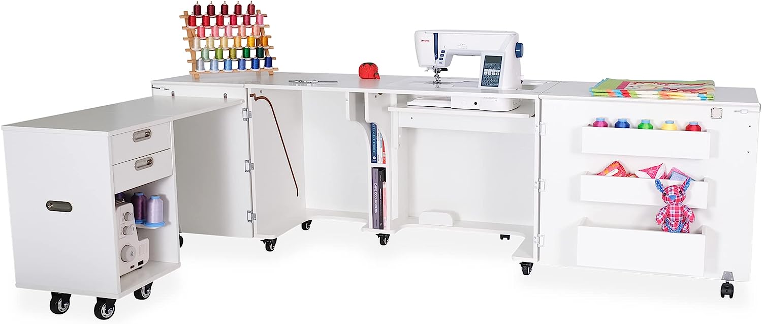 Kangaroo Aussie Full Size Sewing Cabinet Ash White