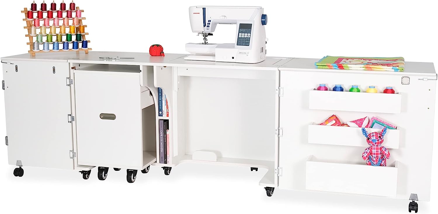 Kangaroo Aussie Full Size Sewing Cabinet Ash White