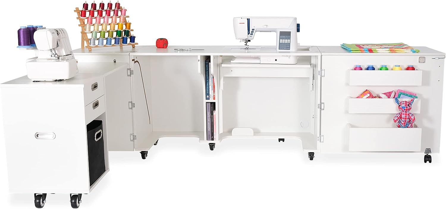 Kangaroo Aussie Full Size Sewing Cabinet Ash White