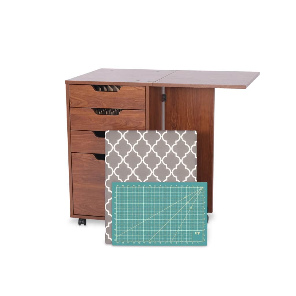 Kangaroo Kiwi Sewing Cabinet Teak Brown