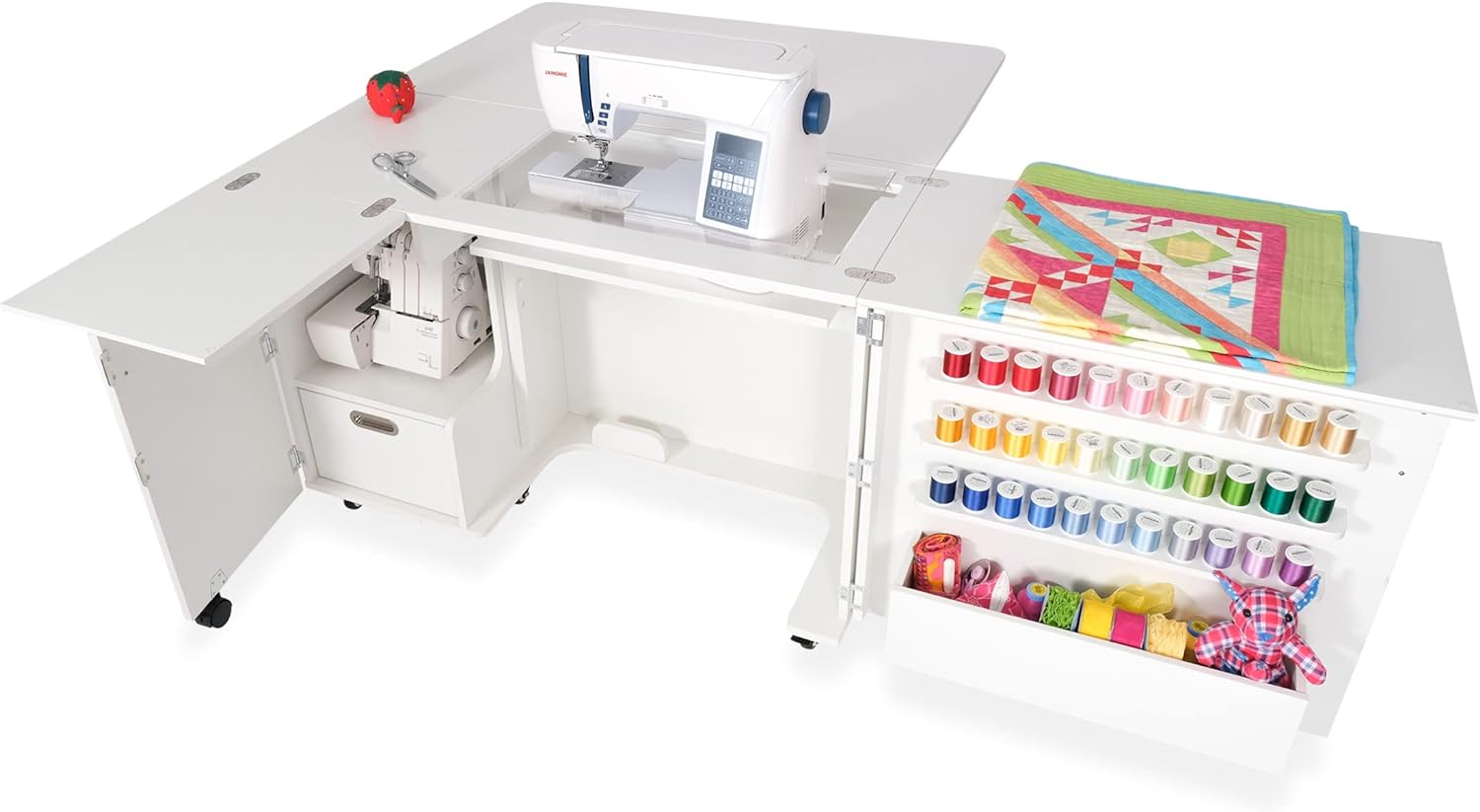 Kangaroo Wallaby Sewing Cabinet Ash White