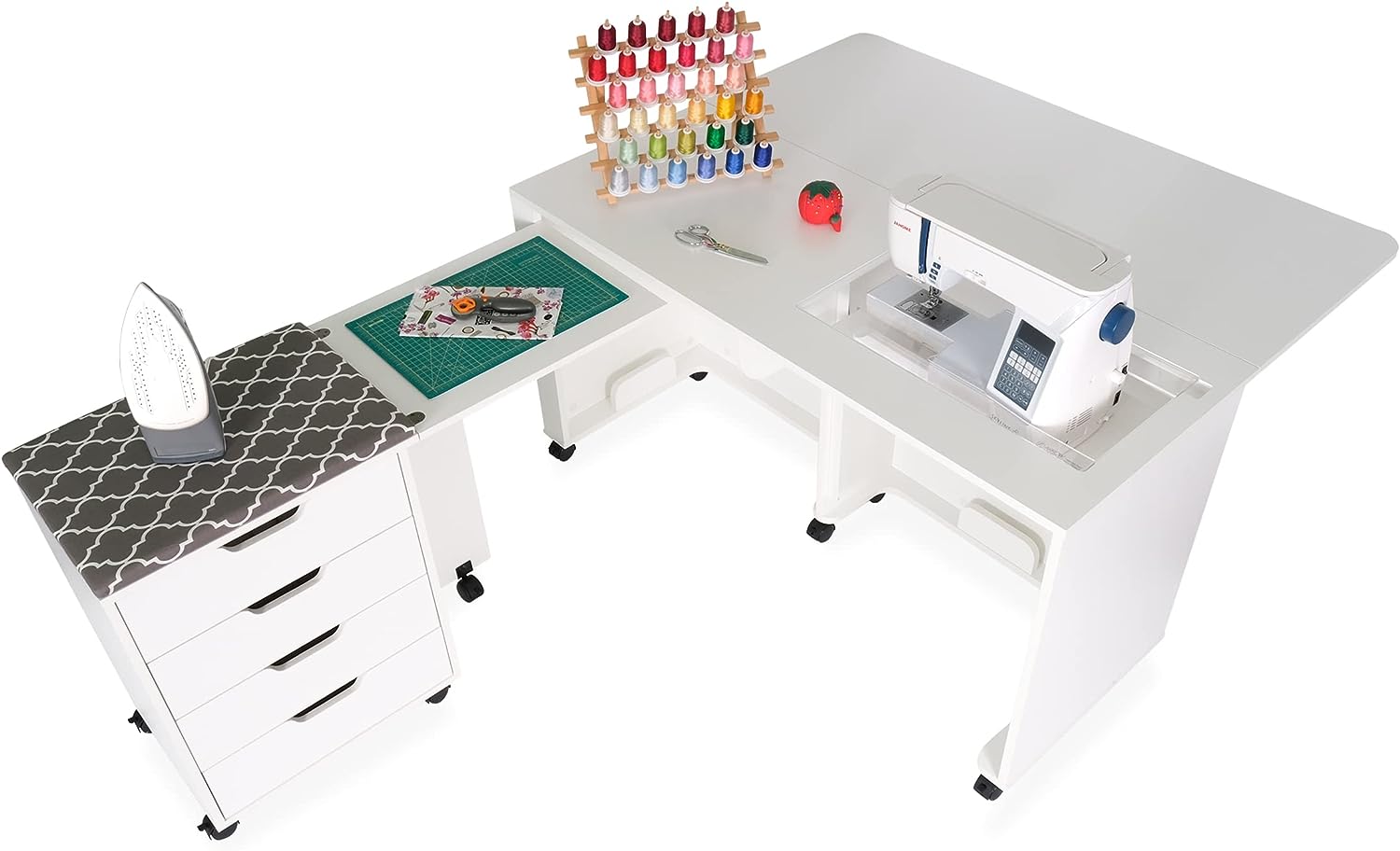 Arrow Sewing Laverne and Shirley Sewing and Quilting Cabinet white