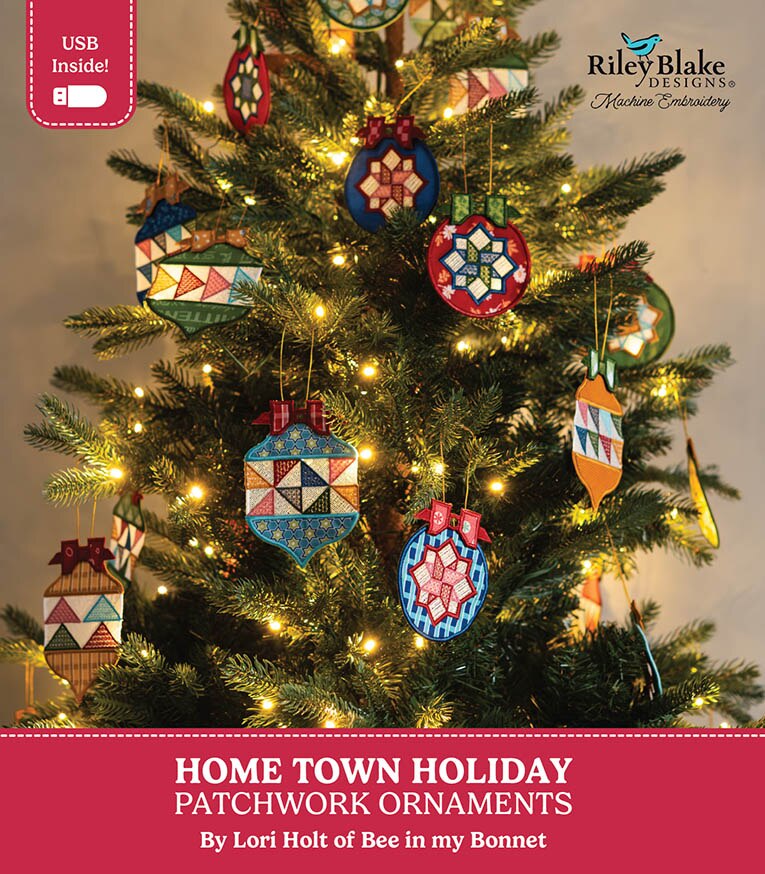Riley Blake Designs Lori Holt Home Town Patchwork Ornaments Machine Embroidery Quilt Projects USB ME018ORN25R5