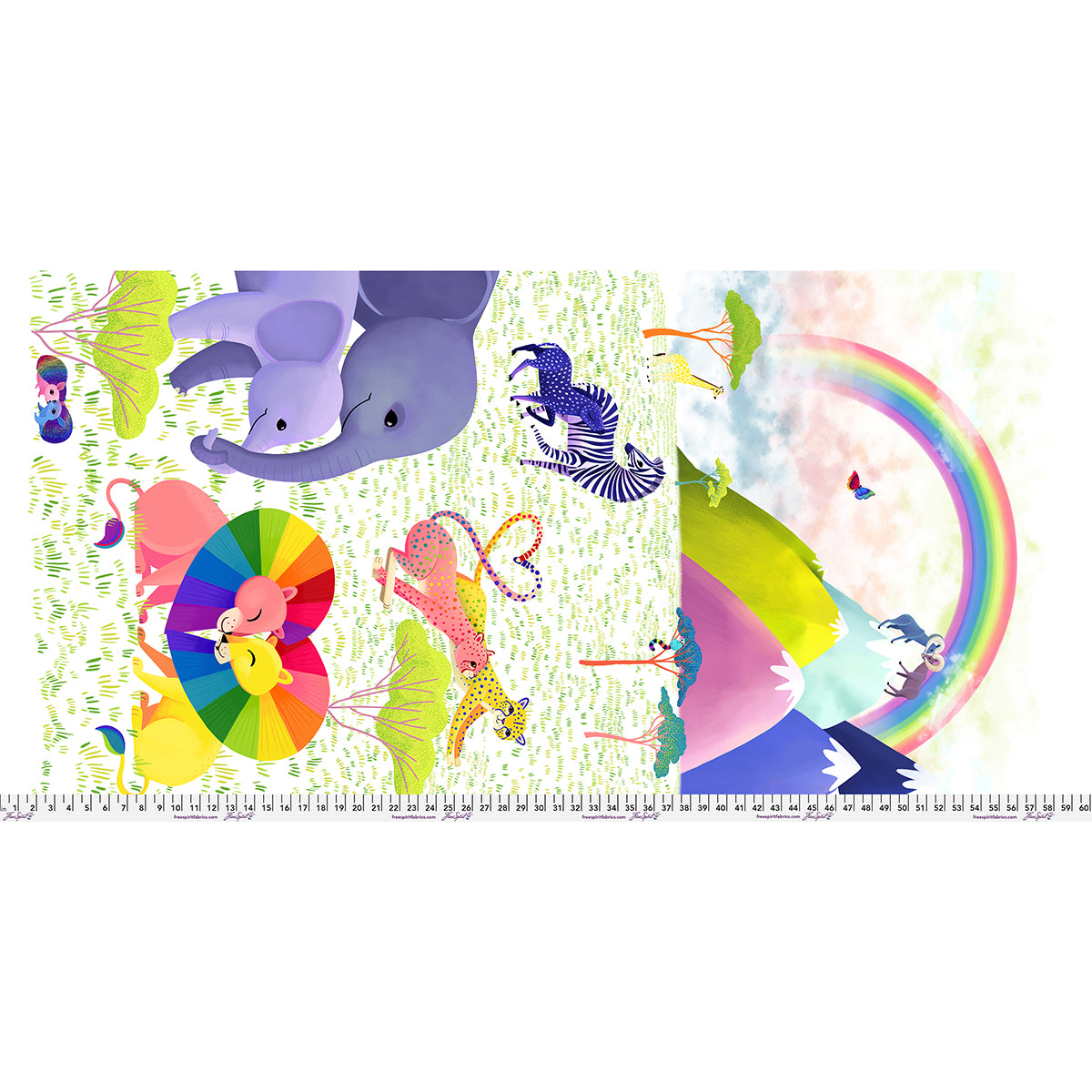 Fabric FreeSpirit Multi Love in the Wild in Minky Love in the Wild Quilt Panel MKKT001.XPANEL