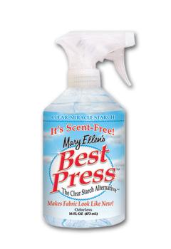 Spray bottle labeled 'Mary Ellen's Best Press' on a white background