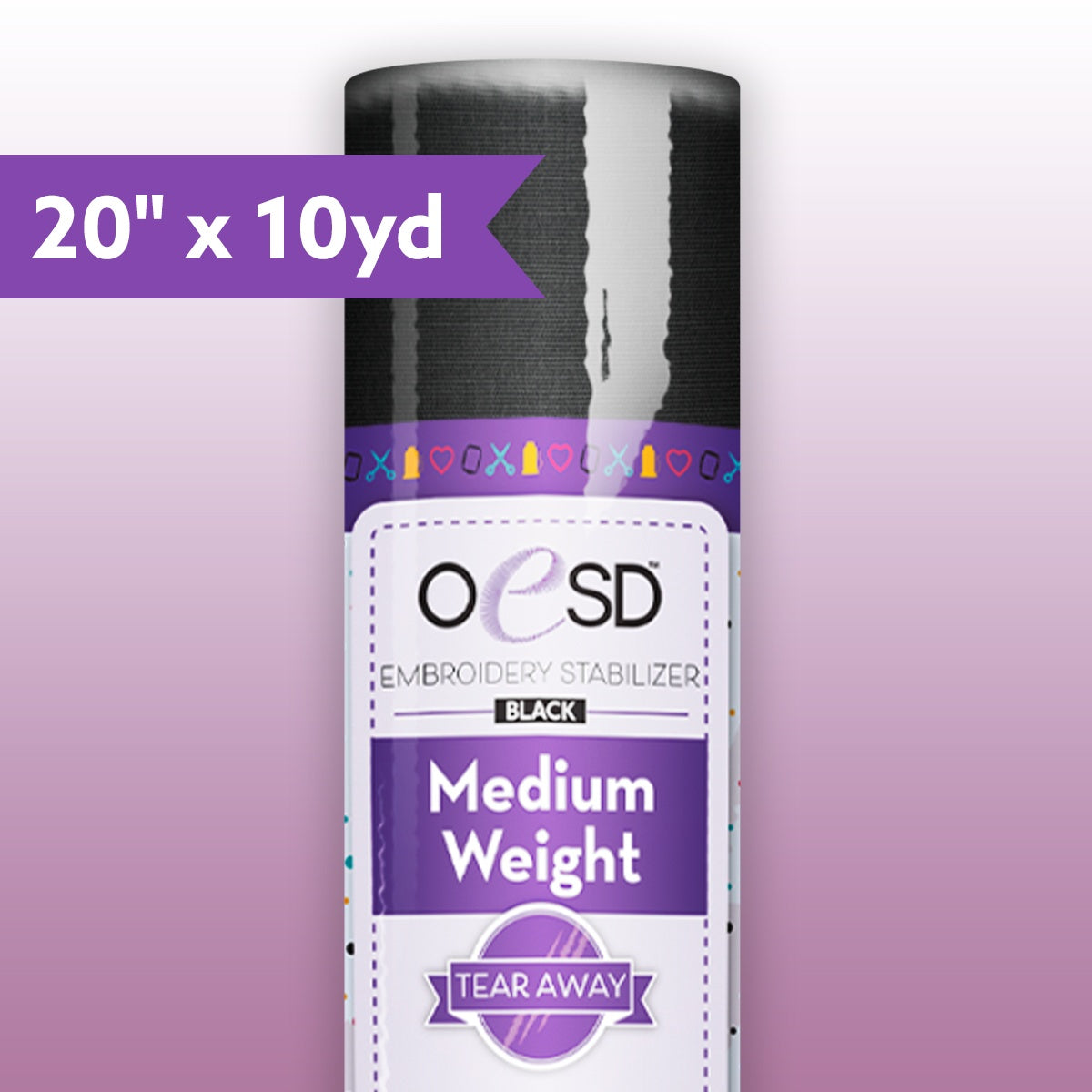 OESD Medium Weight Tear Away Embroidery Stabilizer Black 20"x10yd Roll HBT35-20