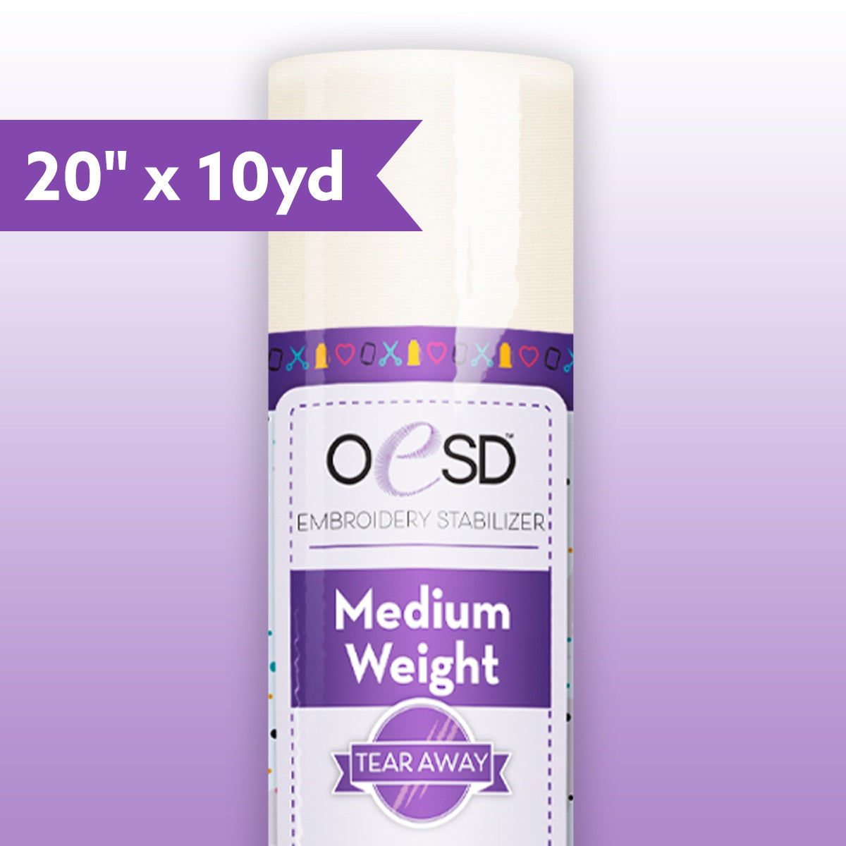 OESD Medium Weight Tear Away Embroidery Stabilizer White 20"x10yd Roll HBTW35-20