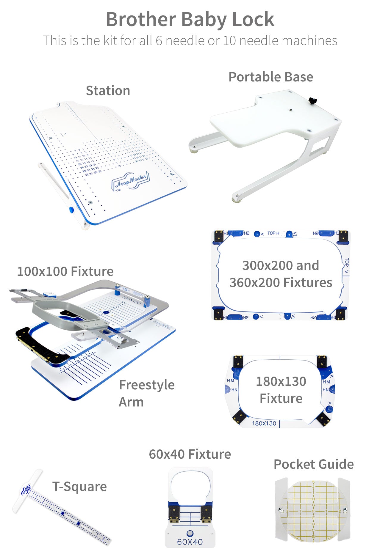 Midwest Products HoopMaster Embroidery Hooping System Kit for Brother PR / BabyLock Machines Complete Kit BRPR-1XXX-KIT