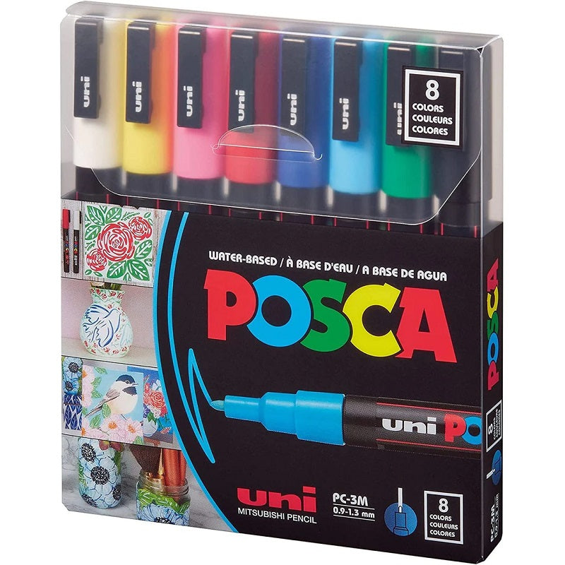 Posca Paint Marker 8 Colors PC-3M Fine Basic Set