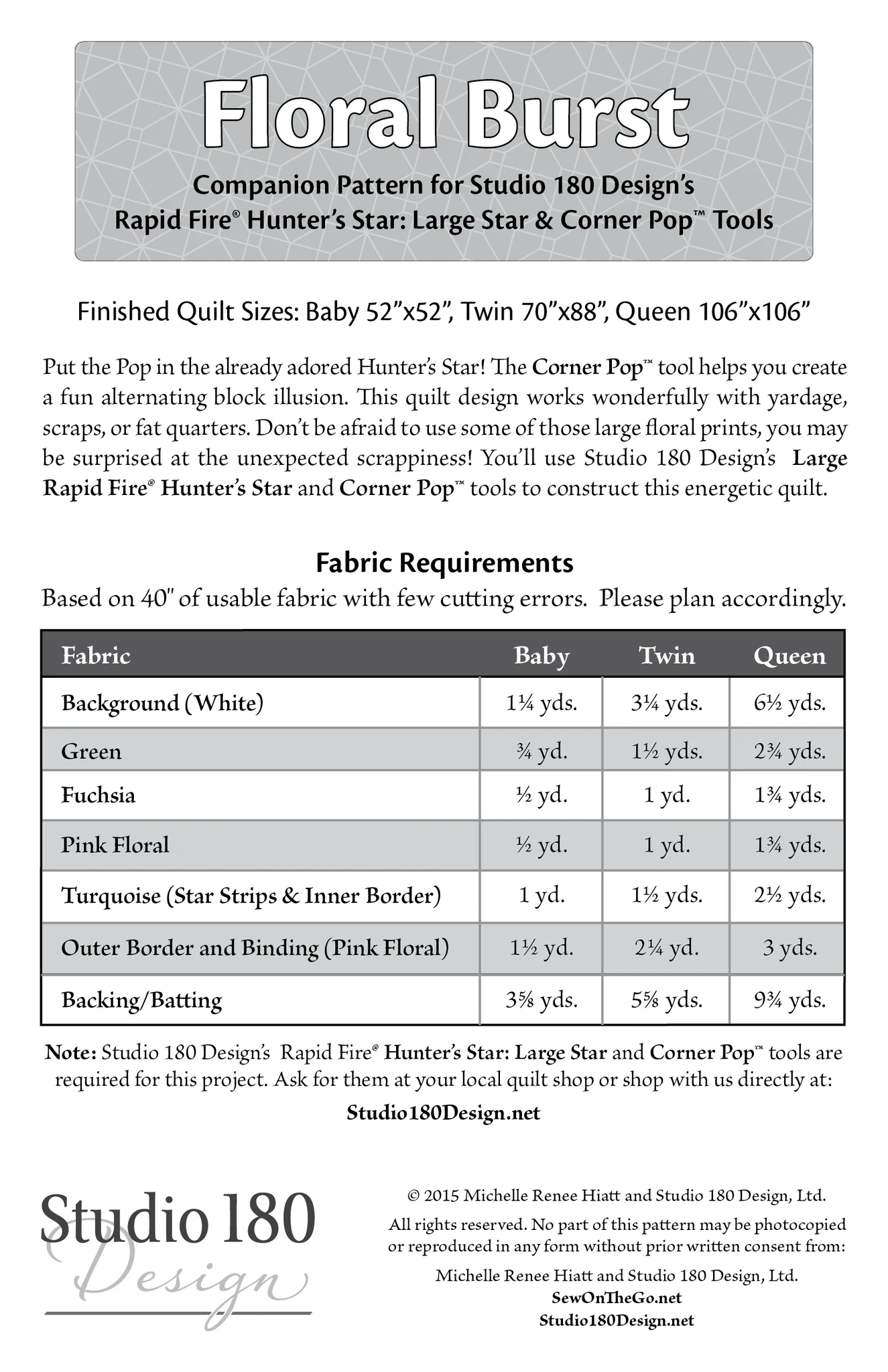 Studio 180 Design Floral Burst Companion Pattern MOD002 for Sale at World Weidner