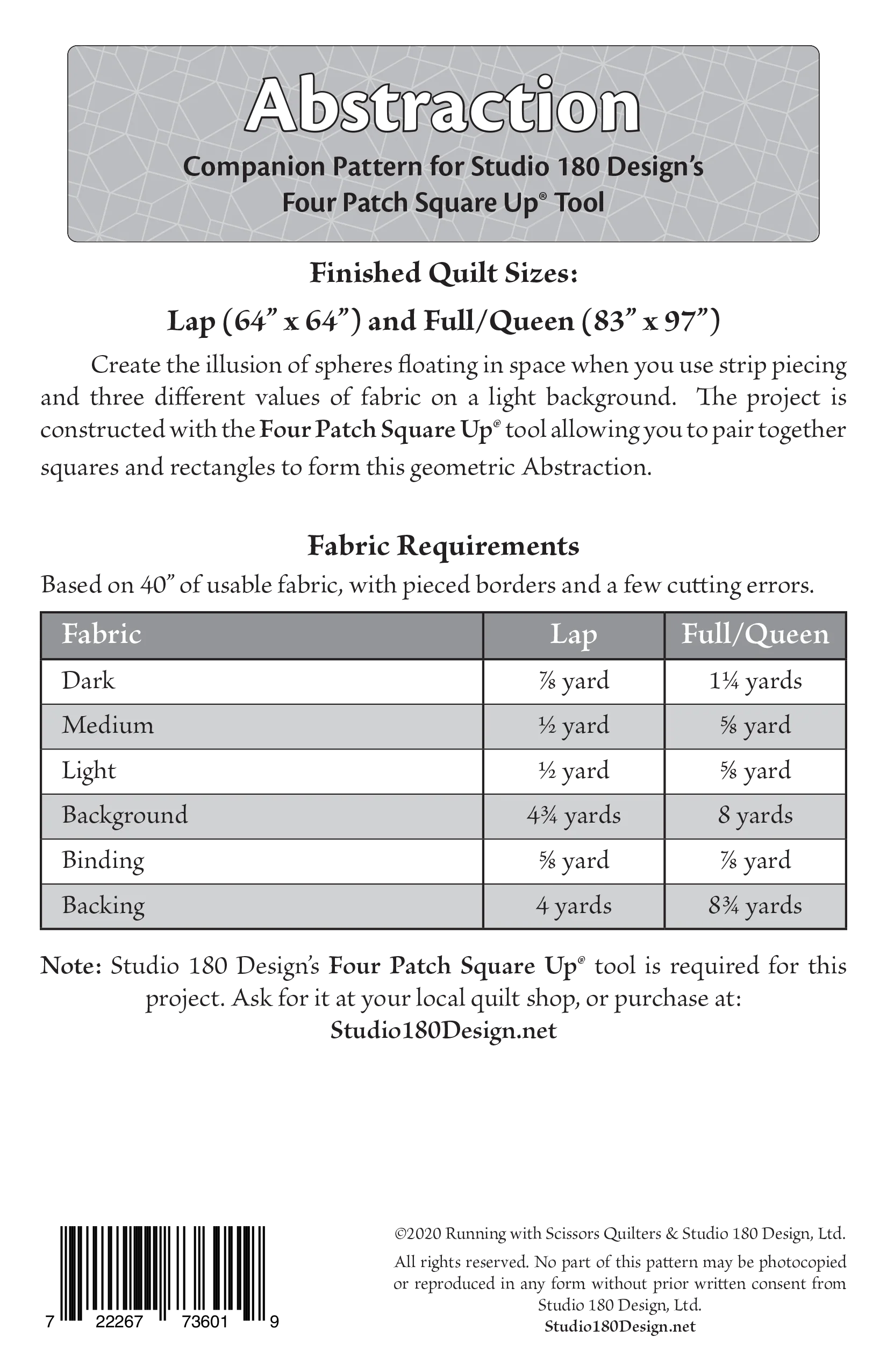 Studio 180 Design Abstraction Quilting Pattern MOD029