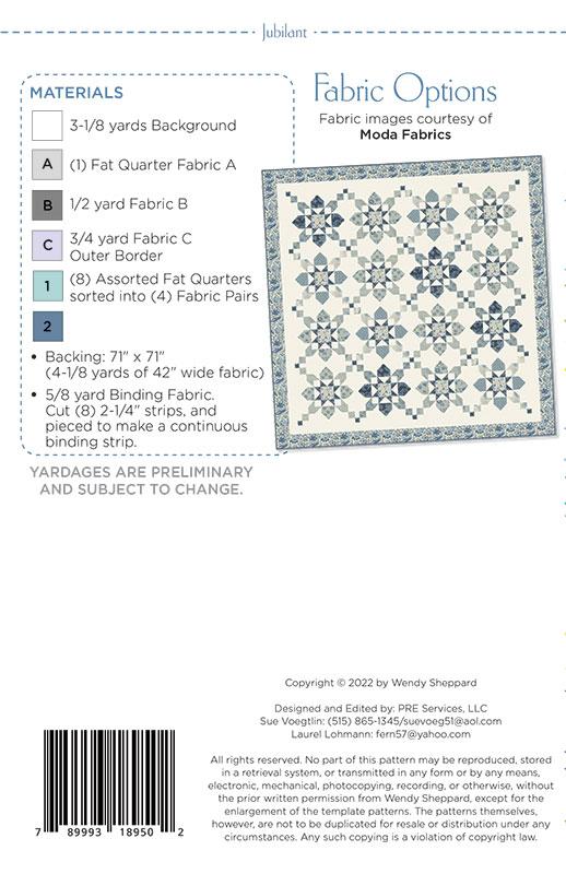 Moda Fabrics Jubilant Quilting Pattern WS-50