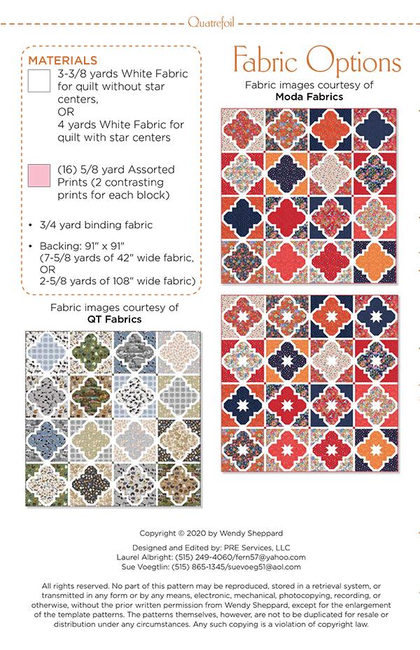 Moda Fabrics Quatrefoil Quilting Pattern WS-10
