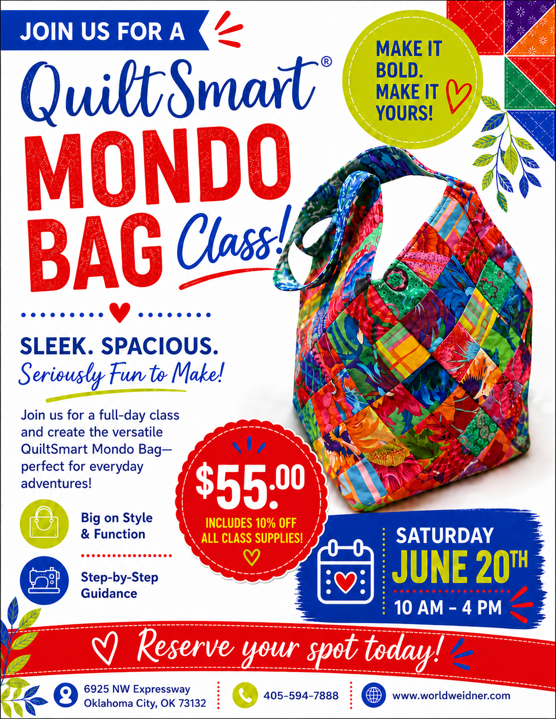 QuiltSmart Mondo Bag Class 6/20