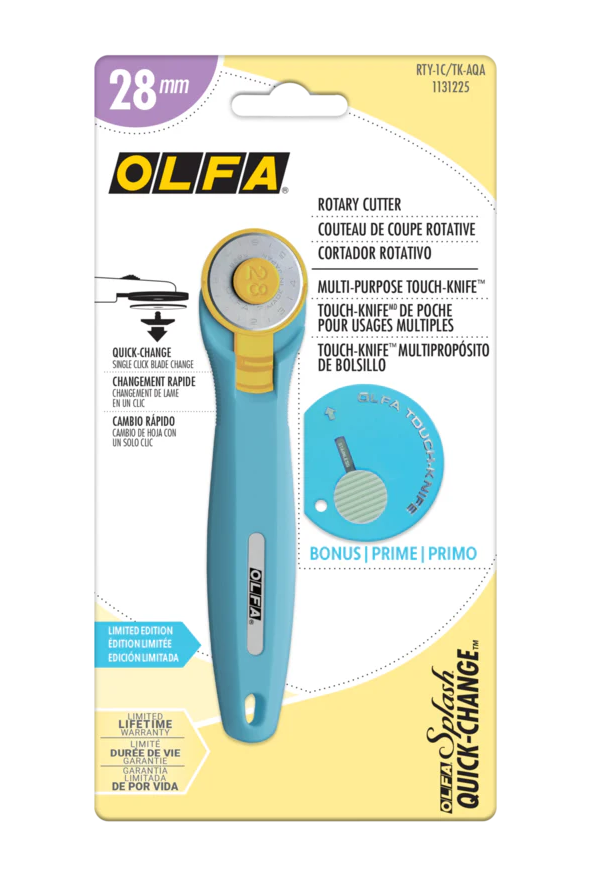 OLFA 28mm Quick Change Rotary Cutter with Touch Knife RTY-1CTK-AQA
