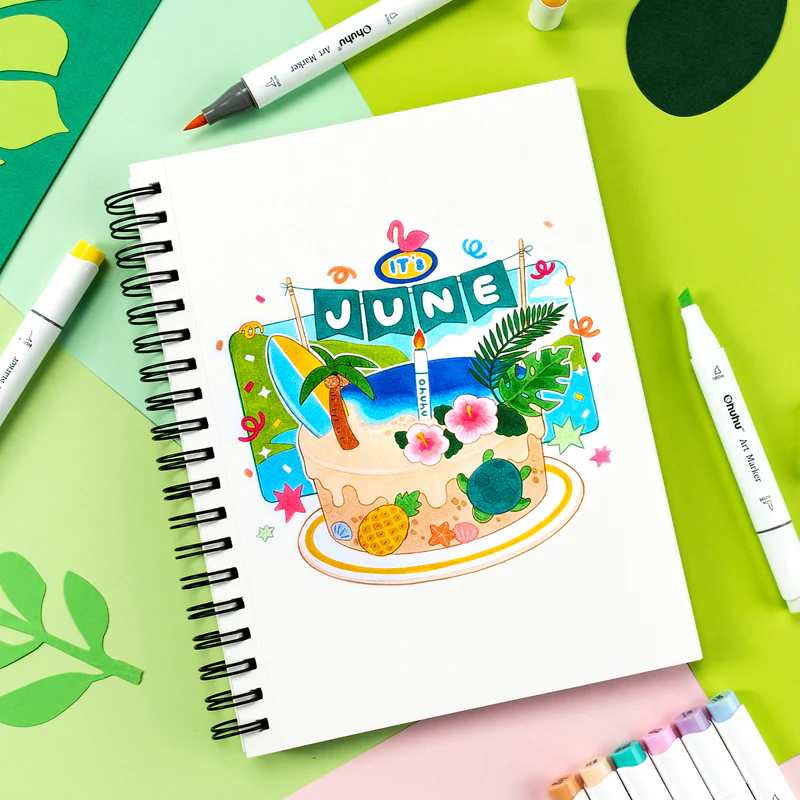 Ohuhu Honolulu 6ct Skintone Brush/Chisel Dual Tip Alcohol Markers Y30-80403-53