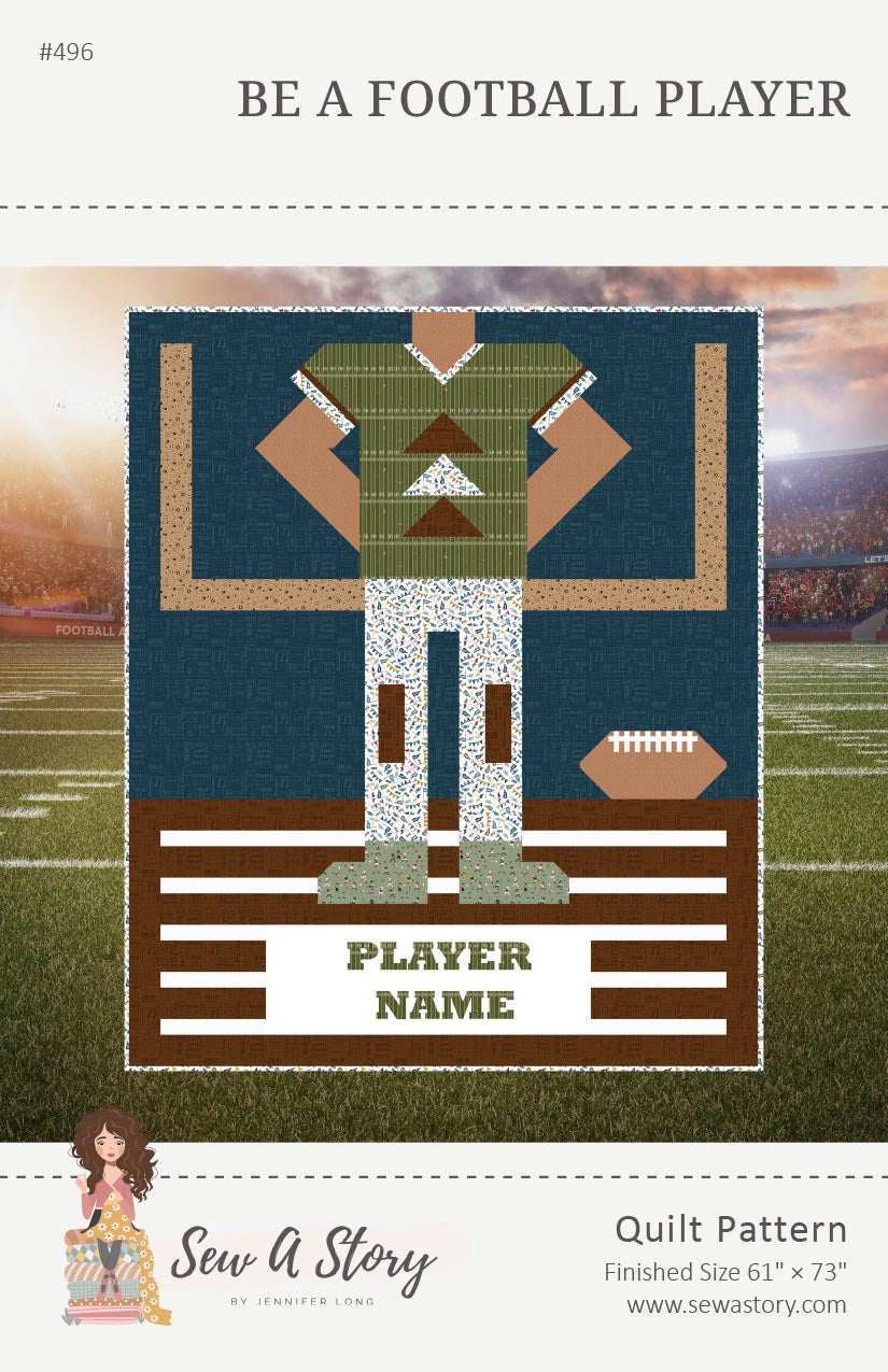 Riley Blake Designs Jennifer Long Be a Football Player Quilt Pattern P177-FOOTBALLPLAYER