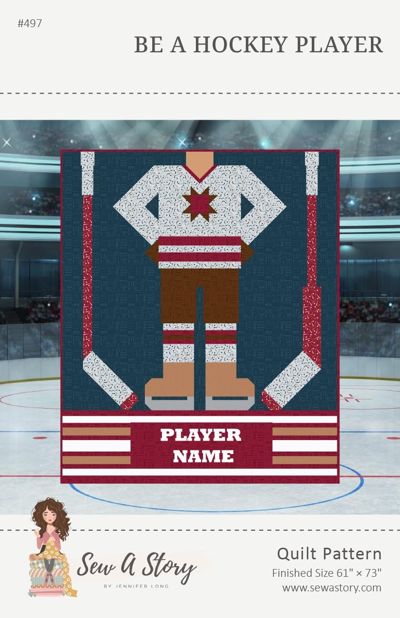 Riley Blake Designs Jennifer Long Be a Hockey Player Quilt Pattern P177-HOCKEYPLAYER