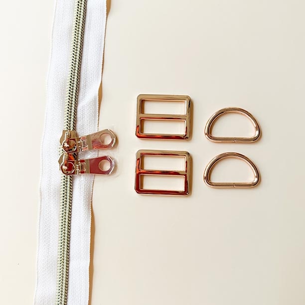 Riley Blake Designs Minki Kim Light Gold Backpack Hardware Kit P178-SIKIT01