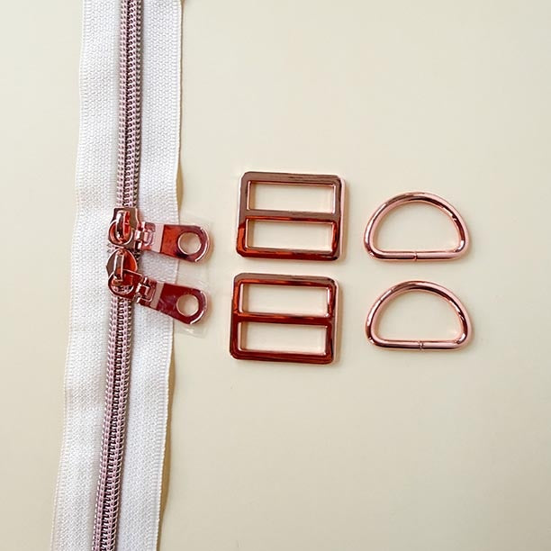Riley Blake Designs Minki Kim Rose Gold Backpack Hardware Kit P178-SIKIT02