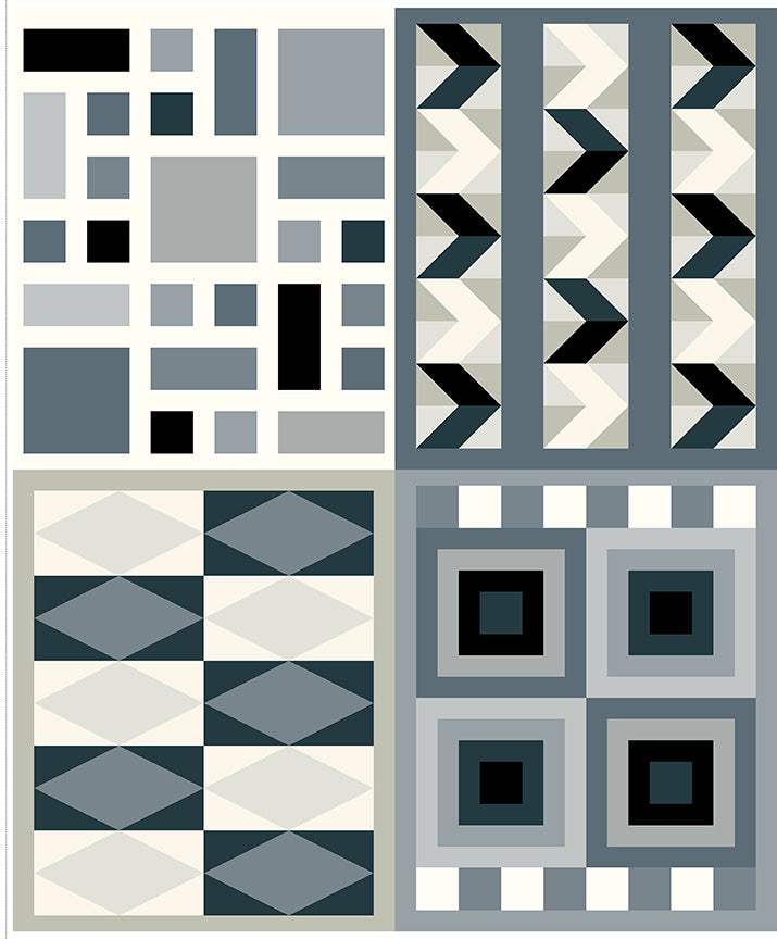Fabric Riley Blake Stonework Practice Quilting Quilt in Color Quilt Panel P18510-STONEWORK