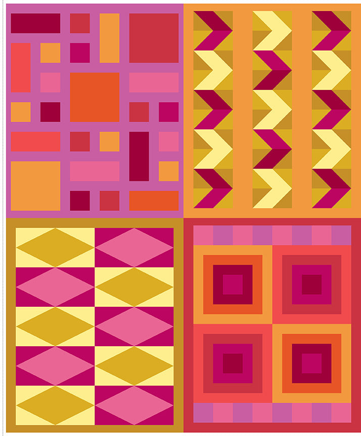 Fabric Riley Blake Sunset Practice Quilting Quilt in Color Quilt Panel P18510-SUNSET