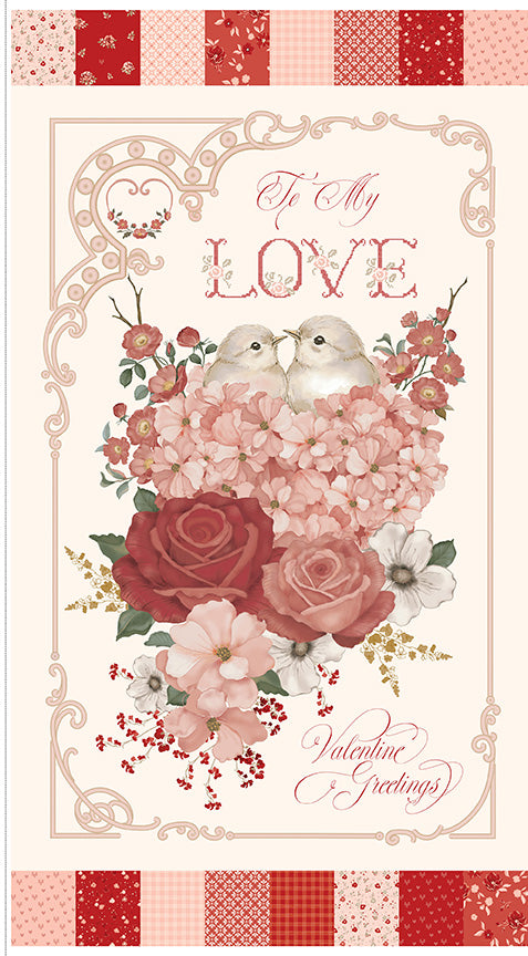 Fabric Riley Blake To My Love Quilt Panel P18588-PANEL