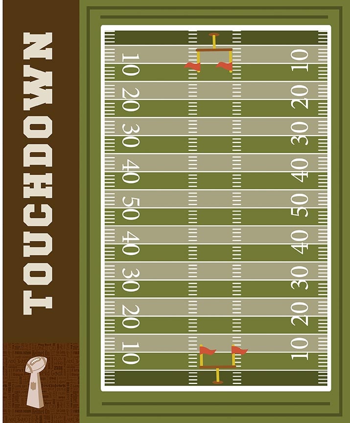 Fabric Riley Blake Football Hometown Heroes Quilt Panel P18944-PANEL