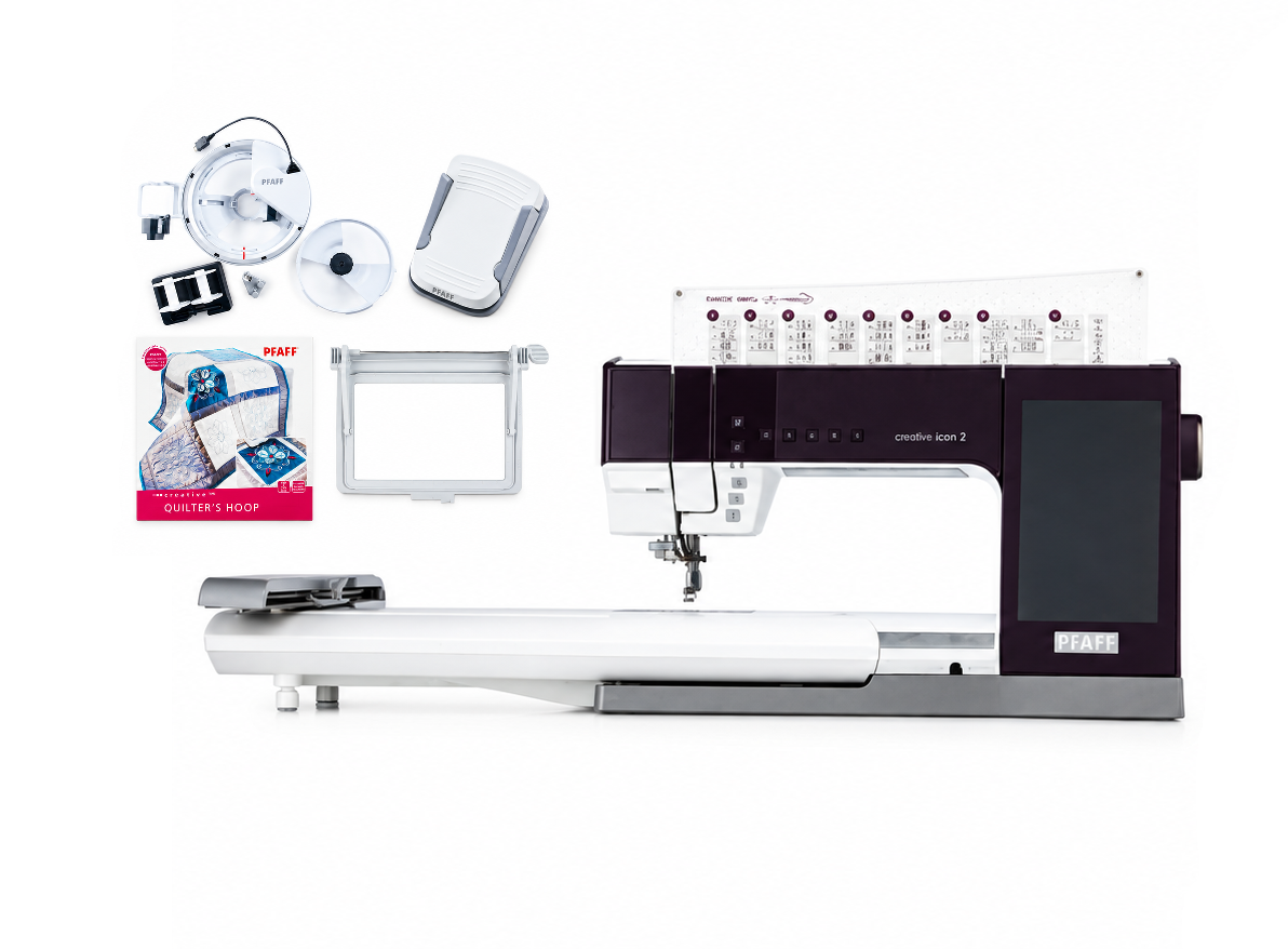 PFAFF Factory Refurbished creative icon 2 Purple Aurora Sewing and Embroidery Machine with Bonus