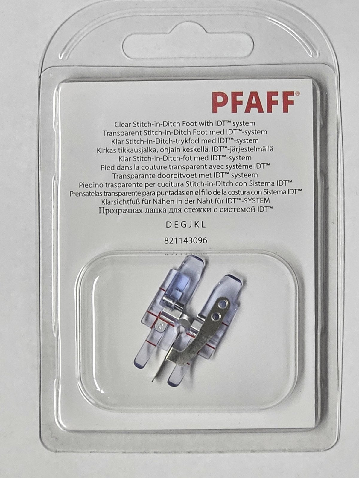 PFAFF Clear Stitch in the Ditch Foot for Groups D/E/G/J/K/L 821143096