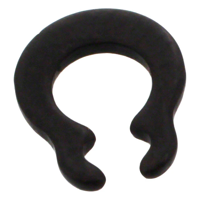 A black curved silicone or rubber ring-shaped accessory with two small protruding tabs at the bottom, shown on a plain white background.