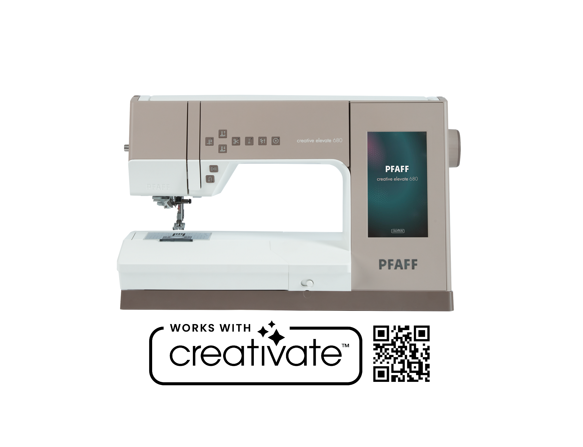 PFAFF creative elevate 680 Sewing and Embroidery Machine Works with CREATIVATE Digital Toolkit