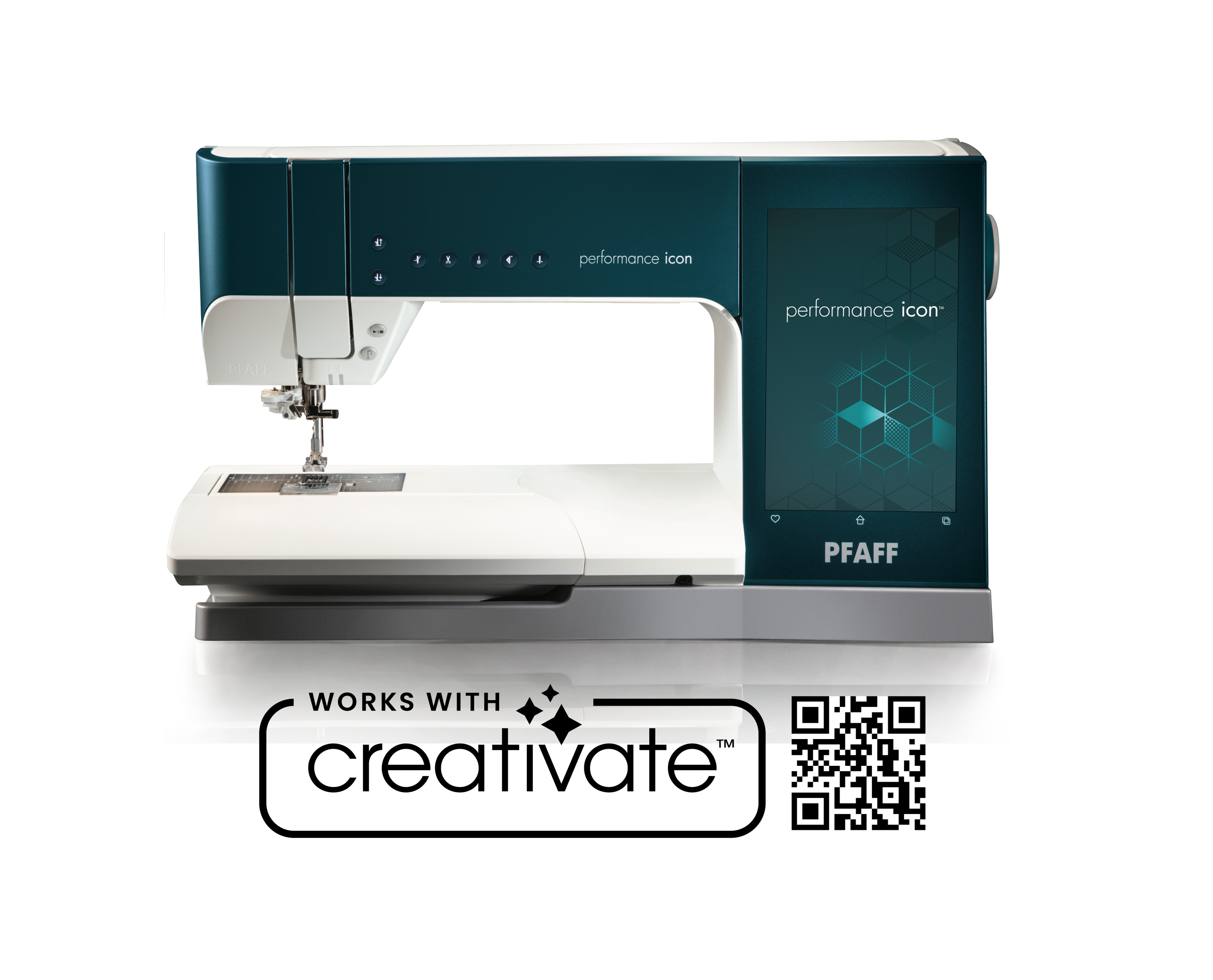 PFAFF performance icon Sewing Machine works with CREATIVATE Digital Toolkit
