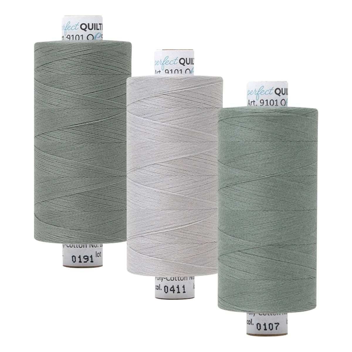 OESD Perfect Quilting Thread The Greys 50wt 3pk 1000m Spools PQT9101-GREY3PK