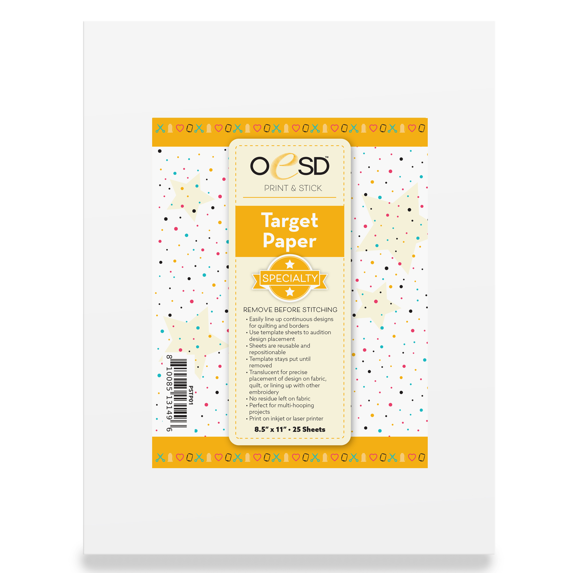 OESD Print & Stick Target Paper 8.5x11" 25 Sheets PSTP01